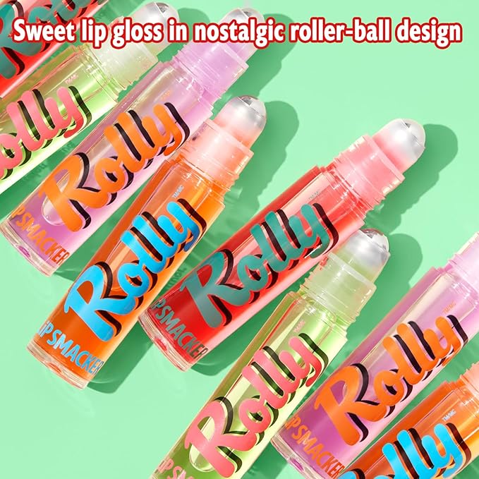 Lip Smacker Rolly Lip Gloss, Classic Roller-Ball Design for a Cooling Sensation, Hydrating & Moisturizing Shine - Watermelon