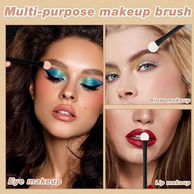 Uorpoto Eyeshadow Applicators Double Sided Sponge Makeup Brushes Reusable 8Pcs Round Foam Eye Shadow Applicator Sticks Brush Set Washable