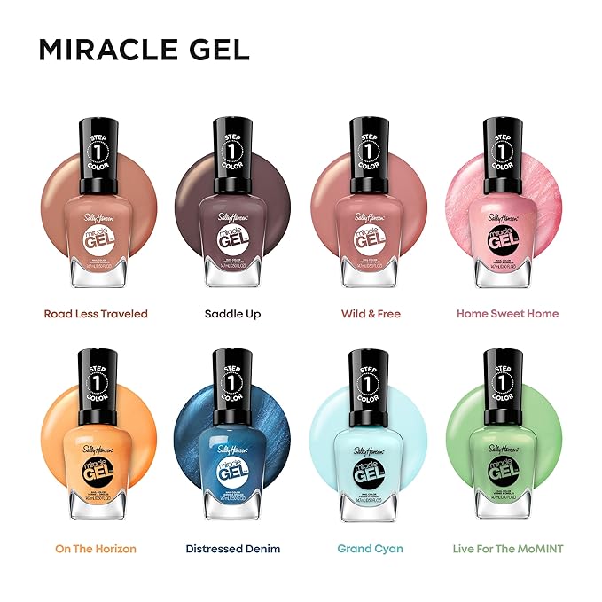 Sally Hansen Miracle Gel Salon Quality Nail Polish | Gel-Like Formula, Two-Step System, No UV Light Needed, Long Lasting | Opaque, Creme | 240 Wild & Free | Dusty Plum Pink Nail Polish