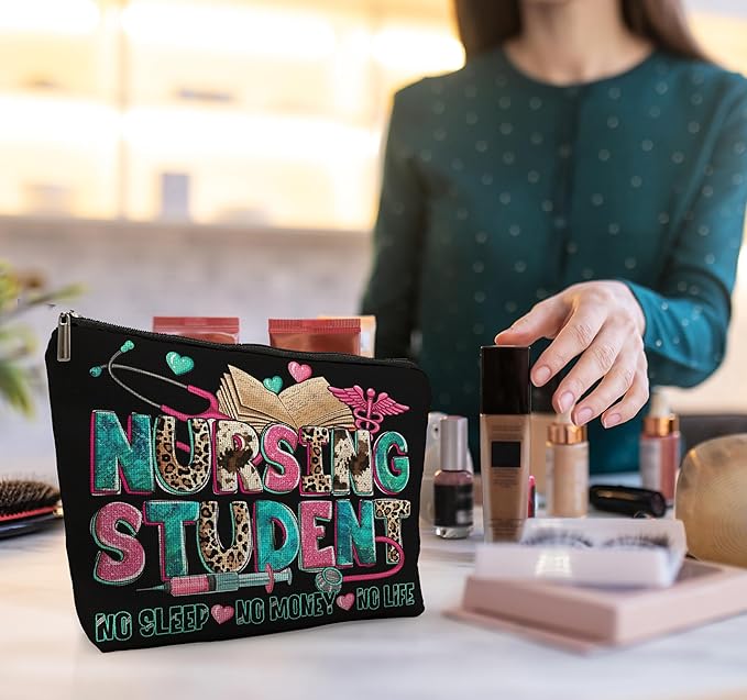 uinwk Nursing Student Makeup Bag, Nursing Student Gifts, Nursing Student Essentials, Future Nurse Gifts, Nurse Appreciation Gifts, Nurse Accessories, Nurse Graduation Gifts Cosmetic Bag Makeup Pouch