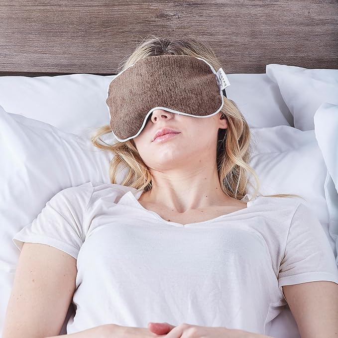Bucky Hot & Cold Therapy Spa Collection Chenille Eye Mask, 8.5x4", Mocha