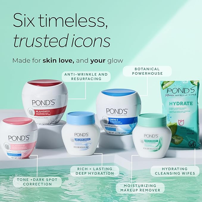 Pond's Rejuveness Face Cream for Women, Anti-Aging Face Moisturizer Skin Care with Alpha Hydroxy Acid and Collagen, 7 oz, 12 Pack