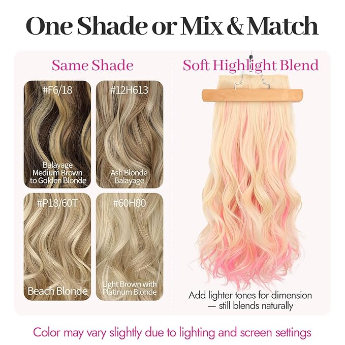 Kookastyle Clip in Hair Extensions, Natural Long Layered Soft Invisible Synthetic Curly Hairpieces for Women,4 pcs(20 Inch,Beach Blonde)