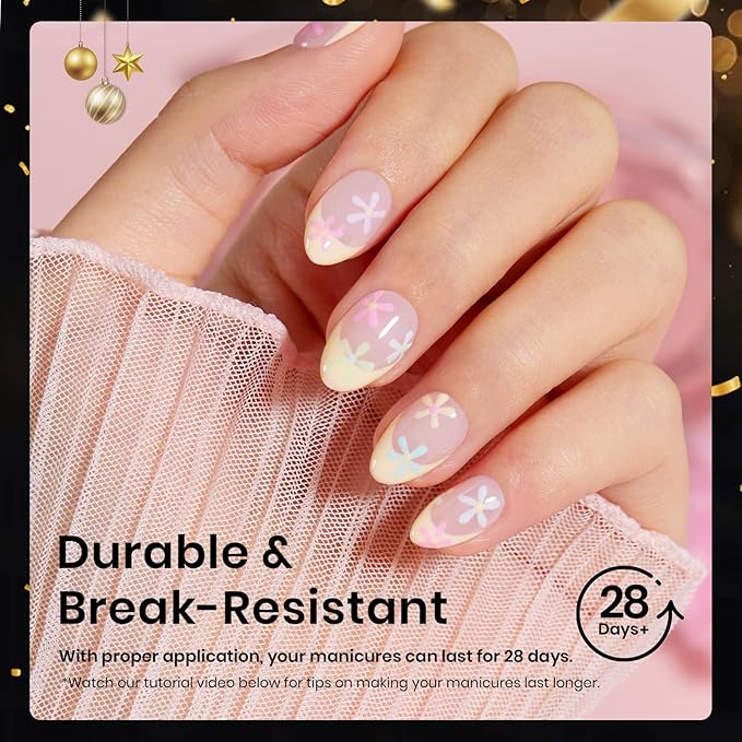 Beetles Extra Short Almond Nail Tips, 12 Sizes 288 PCS Pre-Shaped Clear Full Cover Etch Gel Nail Tips Clear Acrylic Press on Nails Extension for Girls Women Nail Art Design, Nail Glue Needed