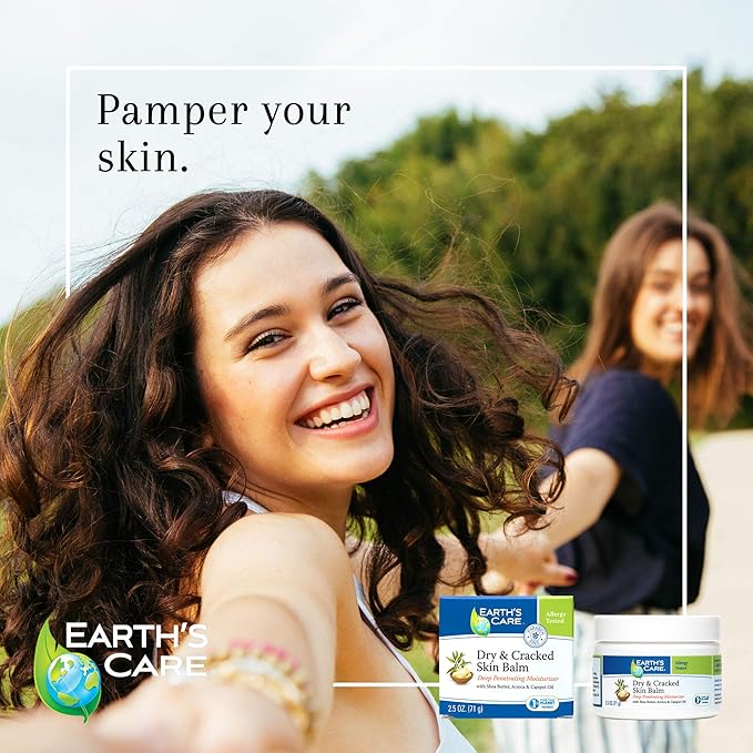 Earth's Care Dry and Cracked Skin Balm, Allergy-Tested, No Parabens, Colors or Fragrances, 2.5 OZ.