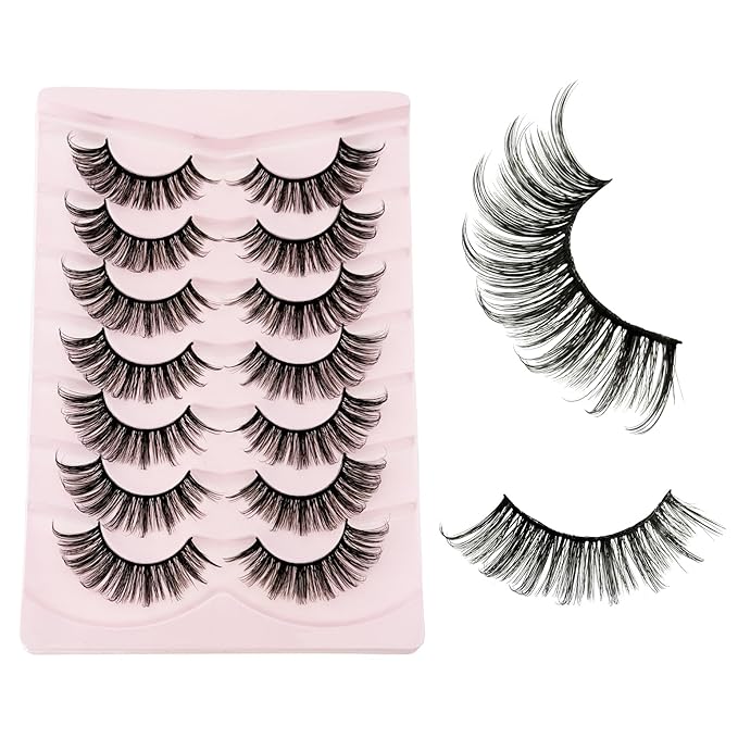Wispy Natural Look Lashes Yasnai Cat Eye Lashes False Eyelashes Lashes Fake Lashes Eyelashes Natural 7 Pairs Pack
