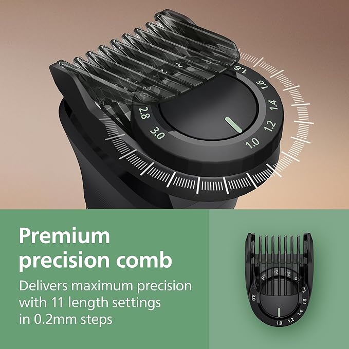 Philips Norelco All-in-One 9000 Series 25-Piece Trimmer - Electric Shaver and Clipper for Face, Beard, Head & Body, Self-sharpening Full Metal Blades, 27 Length Settings (0.5-20 mm), MG9580/40