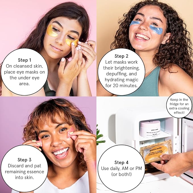 grace & stella Under Eye Patches (12 pairs) Eye Masks for Dark Circles and Puffiness - Valentines Gifts for Sister, Travel & Self Care Gifts, Bachelorette Party Favors - Vegan Cruelty-Free Skin Care