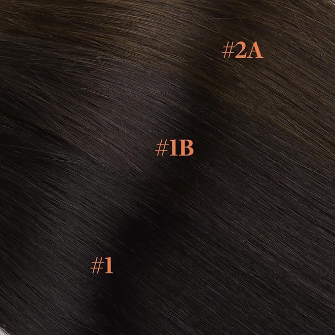 GOO GOO Invisi Edge Clip in Hair Extensions Set, 20inch 130g, 5pcs Injected Seamless PU Clip ins and 2pcs Classical PU Clip insip ins, Virgin Real Human Hair, #4A