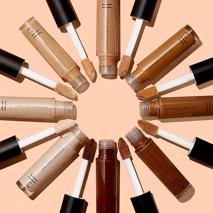 e.l.f. 16HR Camo Concealer, Full-Coverage, Highly-Pigmented Face Concealer With A Matte Finish, Crease-proof, Vegan & Cruelty-Free, Deep Chestnut