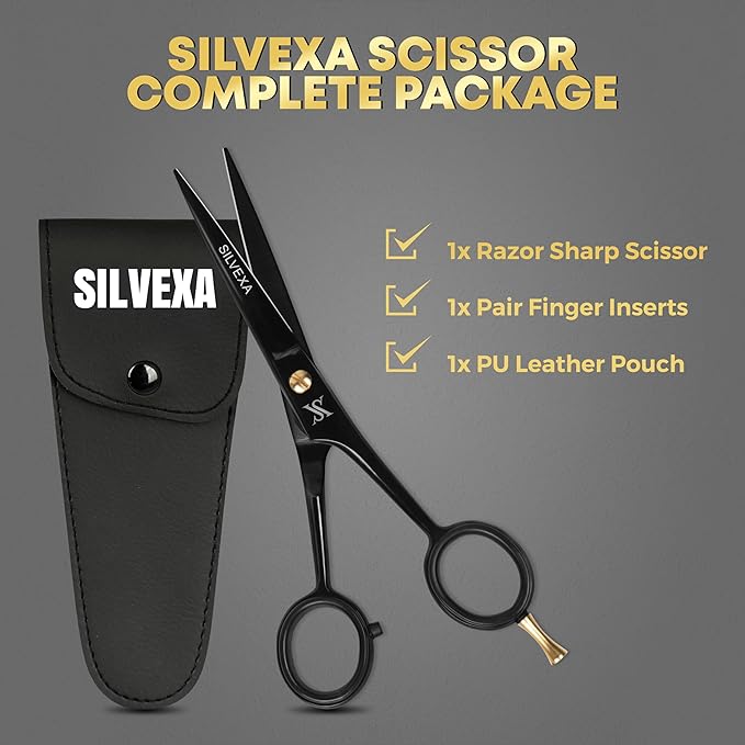 Barber Hair cutting scissors 420C Stainless Steel Hair scissor Sharp Razor edge premium shears for hair cutting for salon and home (6")