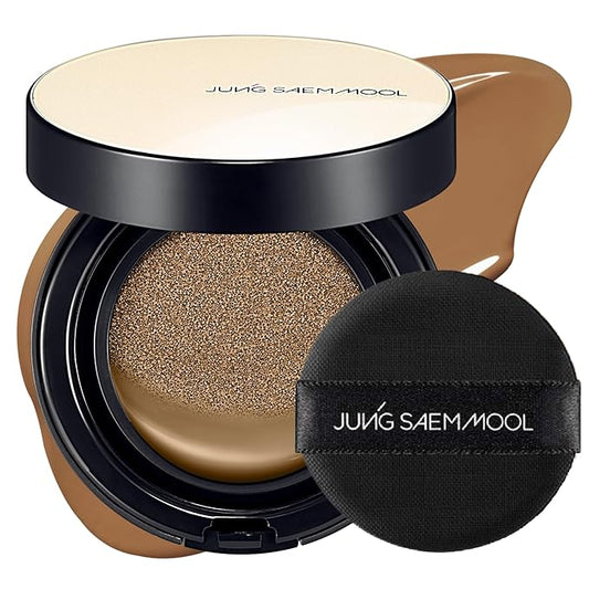 JUNG SAEM MOOL Essential Skin Nuder Cushion | Natural Finish, Buildable Coverage Cushion Foundation by Korean Makeup Artist (Refill Not Included, 0.49 Fl Oz), 34W Hazelnut