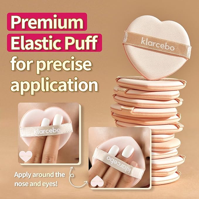 KLARCEBO New Heart Cica Cushion Foundation – Lightweight K-Beauty Cushion Compact with Centella Asiatica, Natural Coverage, Long-Lasting, Non-Caking, Moisturizing Makeup with Elastic Puff