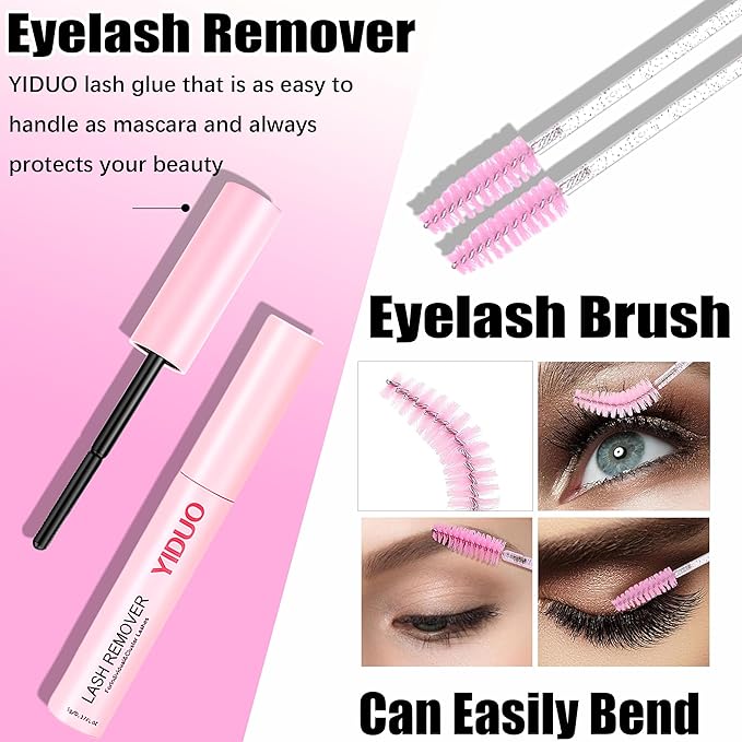 4 Styles Lash Clusters Kit 60D+80D+100D+150D Volume Clusters Lashes Extensions Kit with 2 Bond and Seal 10-18mm Wispy D Curly Full DIY Individual Eyelash Extensions Kit DIY at Home Easily