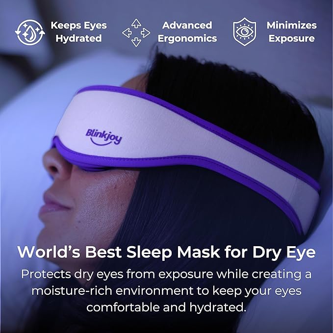 Blinkjoy Hydrating Sleep Mask (2ND GEN) for Dry Eye - Optometrist Recommended for Dry Eye Relief, Protects from Dust and Drafts, Preserves Drops, Comfortable & Lightweight