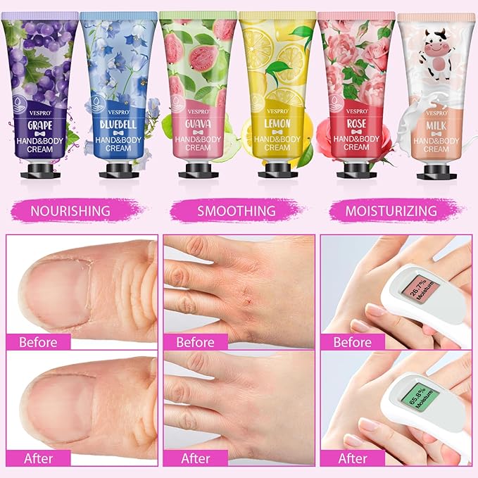 16 Pack Hand Cream Set, Valentines Day Gifts, Bridesmaid Gifts, Bulk Hand Lotion Travel Size for Dry Cracked Hands, Mini Hand Lotion for Thank You Gifts and Mothers Day Gifts with a Greeting Card