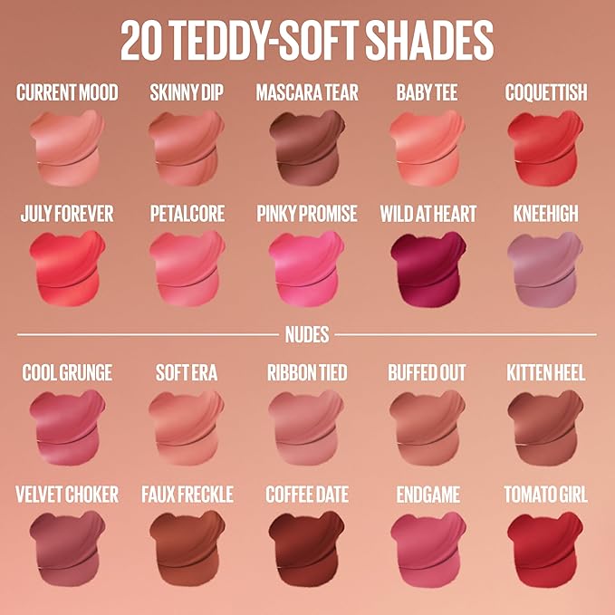 MAYBELLINE Super Stay Teddy Lip Tint, Long Lasting Matte Lipstick for Up To 12HR Wear, Faux Freckle, 1 Count