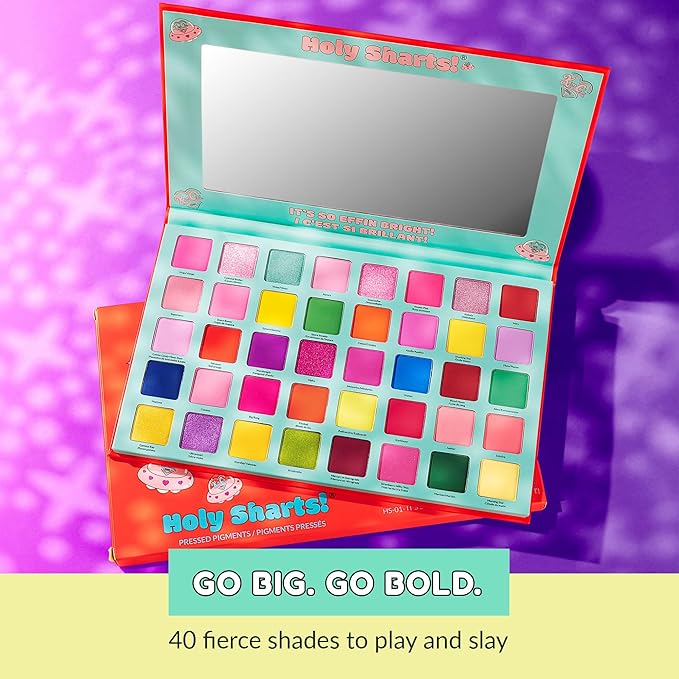 KimChiChic Beauty Holy Sharts Eyeshadow Palette - Bright Colors, Blendable, Long Lasting, Cruelty Free, Multicolor, It’s So Effin Bright 40 Color