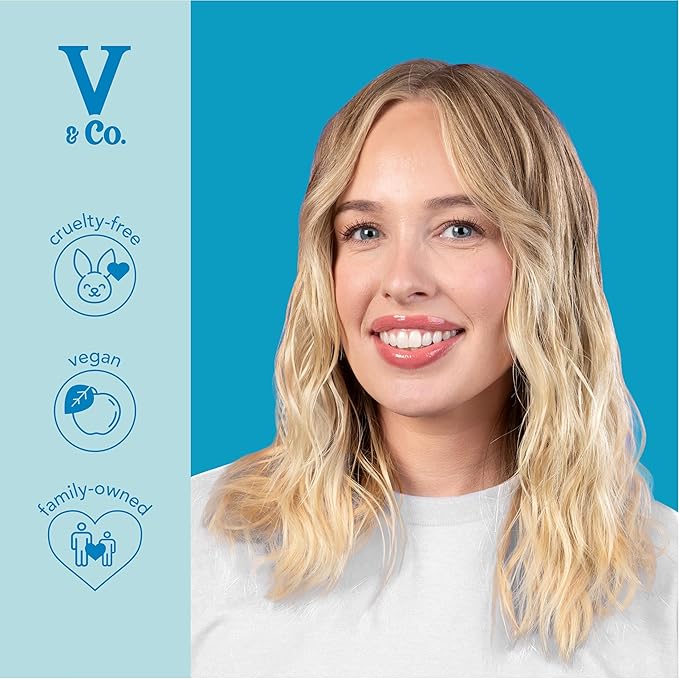 V&Co. Beauty Moisturizing Shampoo and Conditioner Set (12 Oz. Each) - Sulfate Free, Color Safe, and Gentle Formula with Peptide Technology Boosting Hydration for Dry, and Color Treated Hair