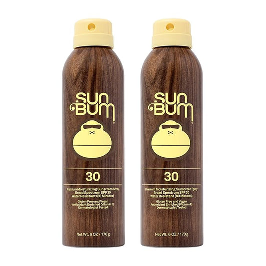 Sun Bum Original SPF 30 Sunscreen Body Spray | Broad Spectrum Moisturizing Sunblock with Vitamin E | Hawaii 104 Act Compliant (Octinoxate & Oxybenzone Free) | 2 Pack, 6 oz