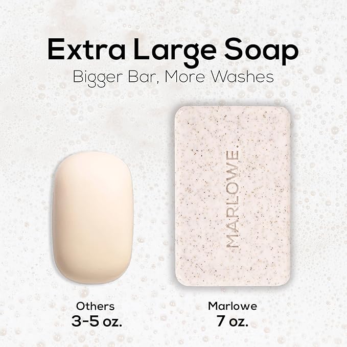 MARLOWE. No. 102 Body Scrub Soap 7 oz (12 Bars), Oud Wood, Exfoliating Soap Bar with Shea Butter, Olive Oil & Green Tea Extracts, Cleanses, Smooths & Revitalizes Skin, Earthy & Smoky Scent