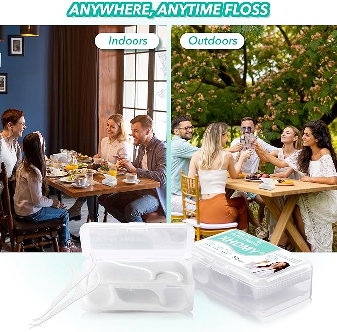 400 Count Floss Picks Dental Tooth Picks Floss Sticks Flossers Strong Toothpicks in Handy Travel Cases for Family Restaurant Bulk Adults Teeth Cleaning