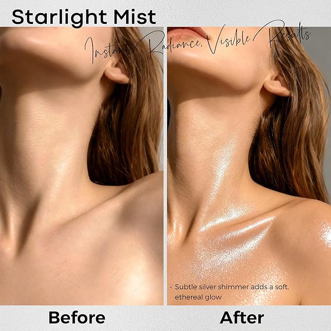 BEPHOLAN Highlighter Powder,High Gloss Glitter,Sparkling Powder Makeup for Face and Body - High-Pigment Shimmer Makeup, Long-Lasting & Buildable（Starlight Mist 10g）