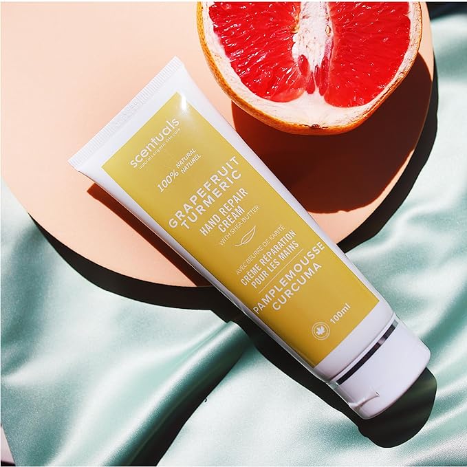 Scentuals Hand Cream Set of 2, with Shea Butter, Cocoa Butter, Argan & Almond oil, Moisturizing Dry Hands. Coconut Cocoa Butter + Grapefruit Turmeric | 100ml (3.4fl.oz) x 2.