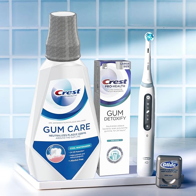 Crest Pro-Health Gum Care Mouthwash, Cool Wintergreen, CPC Antigingivitis/Antiplaque Oral Rinse 1L (33.8 fl oz), Pack of 2, Alcohol Free for Adults