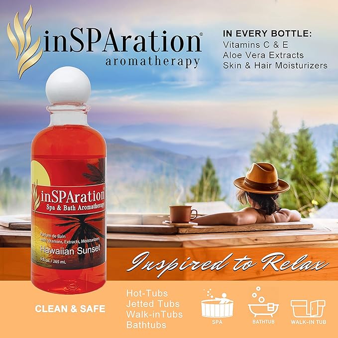 inSPAration 217X Hawaiian Sunset Spa and Bath Fragrance, 9-Ounce, Tropical Sunset