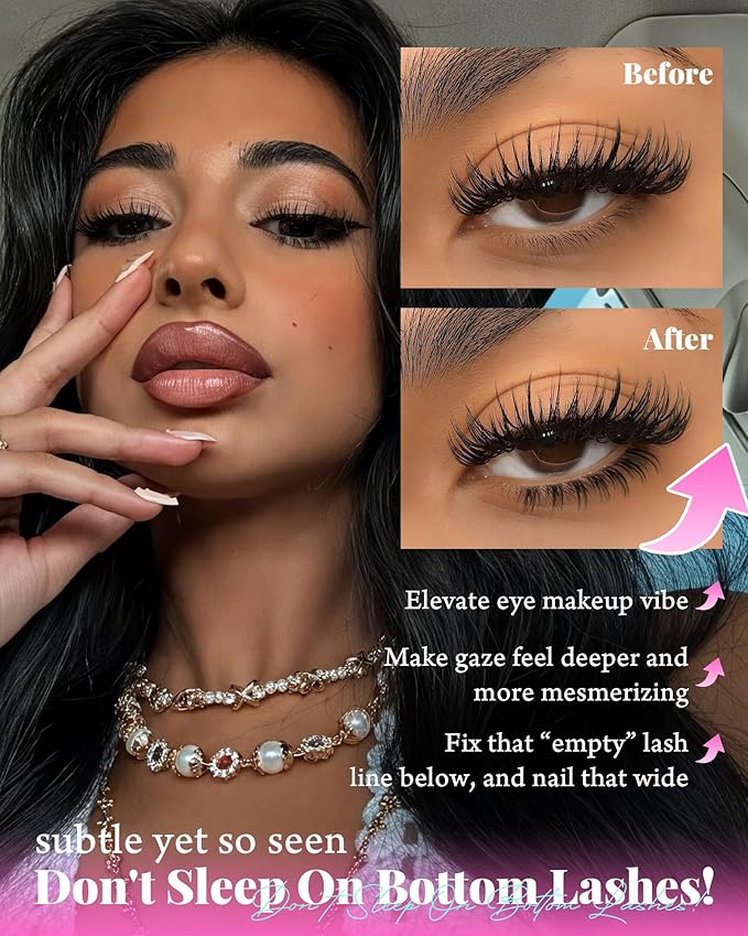 Bottom Lash Clusters DIY Eyelash Extensions 4 Styles Lower Lashes Wispy Bottom Individual Lashes 5-7mm Natural Thin Band Eyelash Clusters 225pcs for Bottom Lash Extension by calphdiar