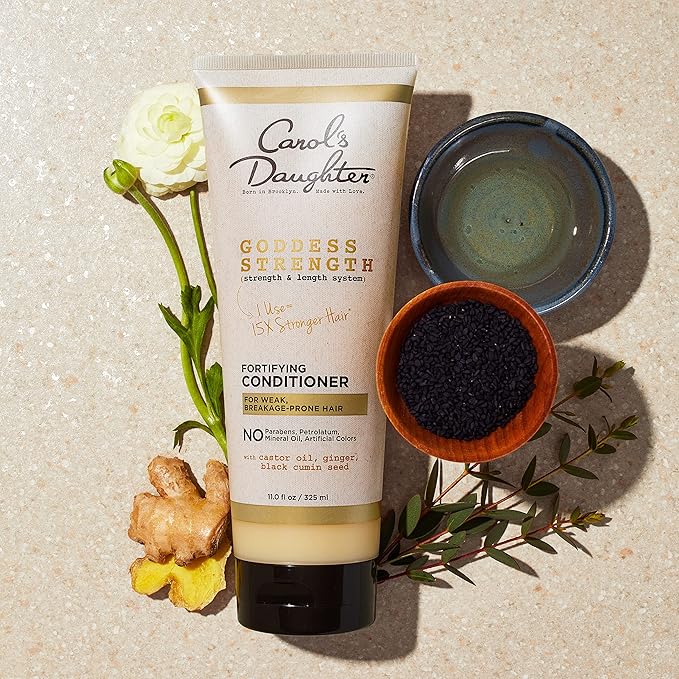 Carol's Daughter Goddess Strong Bundle: Hair Care Kit with Shampoo, Conditioner, Leave-In Treatment and Scalp Oil, 4 Items