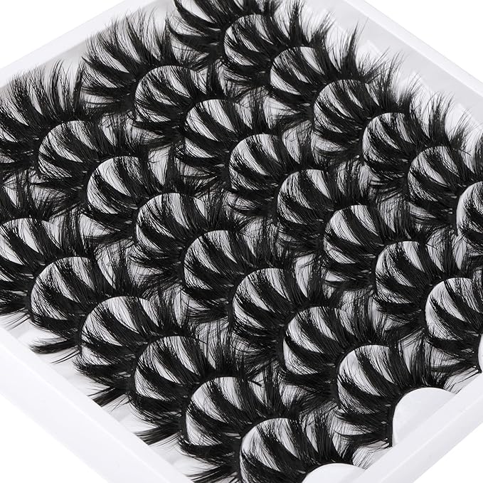 ALICROWN Dramatic Eyelashes Thick Mixed False Lashes Lightweight Handmade Soft Volume 16 Pairs Faux Mink Lashes Pack