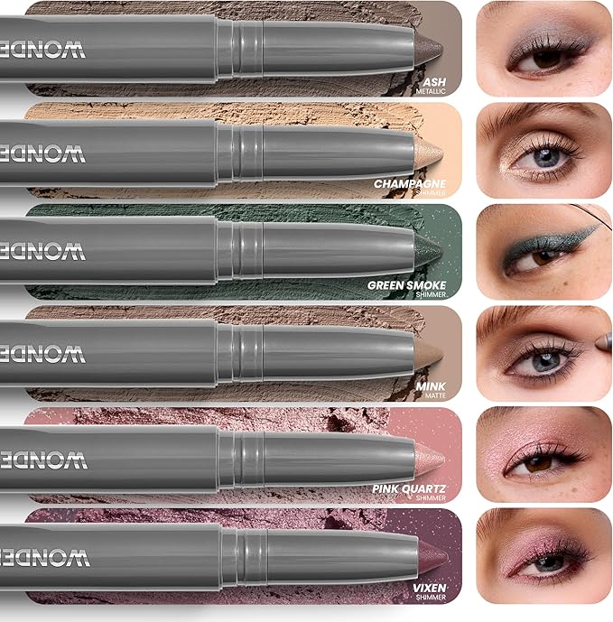 Wonderskin IYKYK Eyeshadow Stick - Longwear Eye Shadow Sticks, Budge-Proof & Waterproof Shimmer Eyeshadow Stick with Built-in Sharpener (Pink Quartz)
