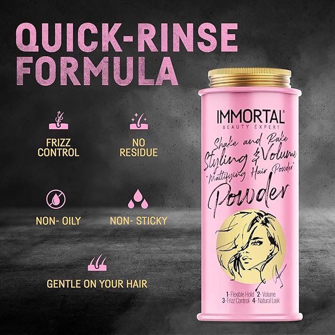 Immortal NYC Hair Styling Powder, Hair Care, Adds Volume and Natural Matte Finish with Flexible Hold for Easy Styling