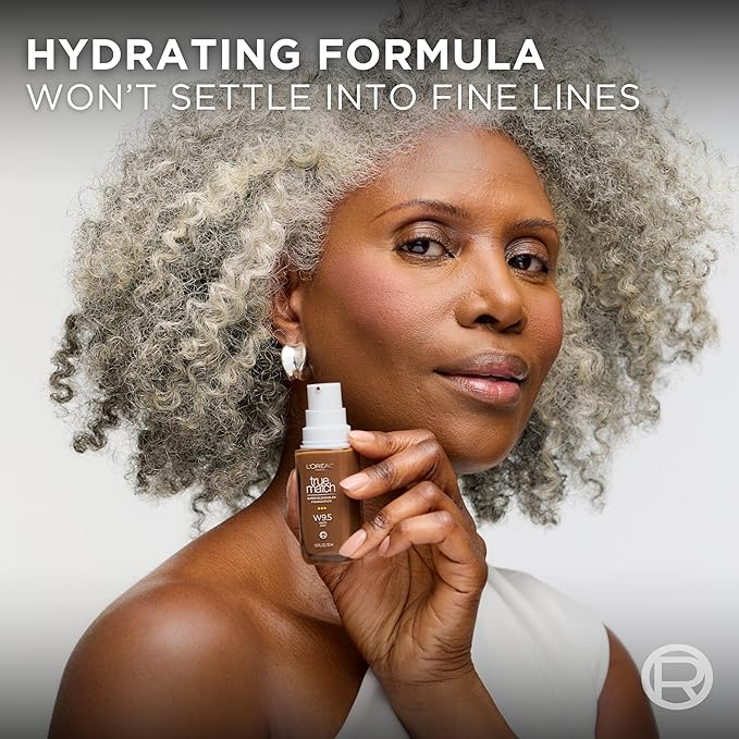 L'Oreal Paris True Match Super-Blendable Foundation, Medium Coverage Liquid Foundation Makeup, W5, Medium, 1 Fl Oz