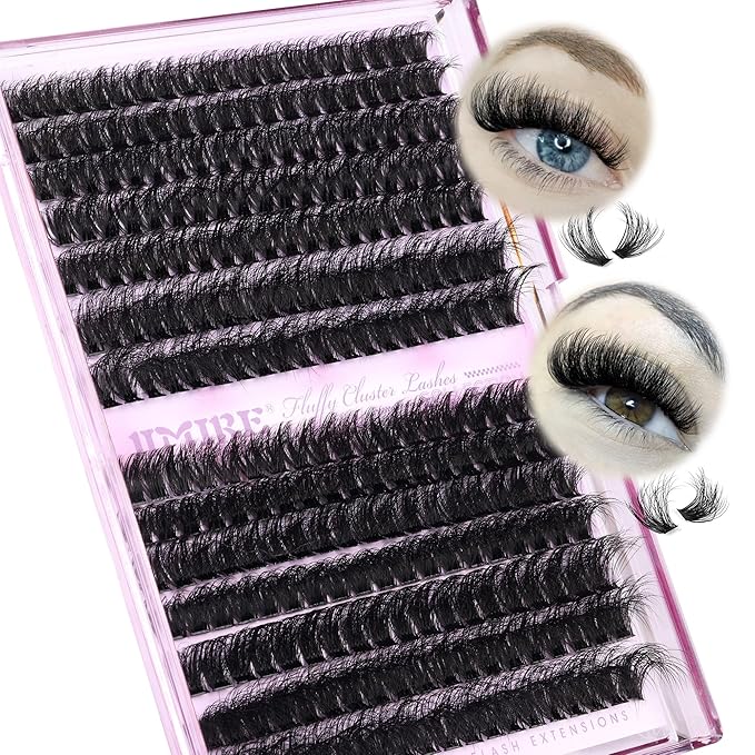 Lash Clusters Thick Mink Eyelash Clusters 280Pcs Volume Cluster Eyelash Extensions 11-18MM Fluffy Lash Extension D Curl Individual Lashes 100D+120D Cluster Lashes DIY at Home for Beginners by JIMIRE