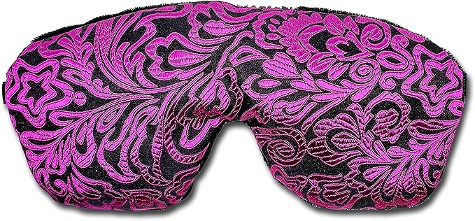 Candi Andi Handmade Weighted Sleep Eye Mask Yoga Pillow - Flax Seed Fill - Lavender Scented - Magenta Doodle - TEMFL-MD