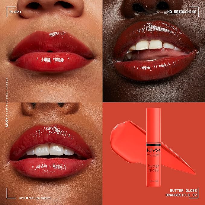 NYX PROFESSIONAL MAKEUP Butter Gloss, Non-Sticky Lip Gloss - Orangesicle (Orange)
