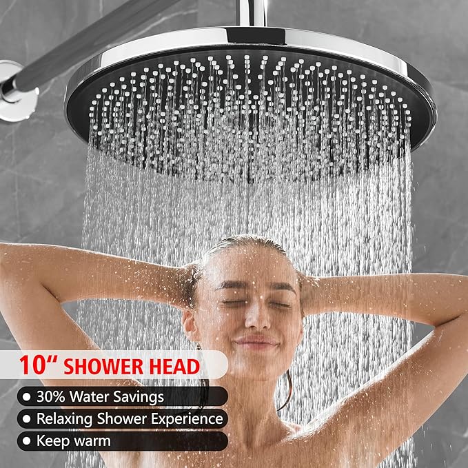 sumerain Shower System Concealed Shower Faucet Set, Rainfall Shower Faucet Complete with Handheld,Rough-in Valve and Trim Kit, Chrome
