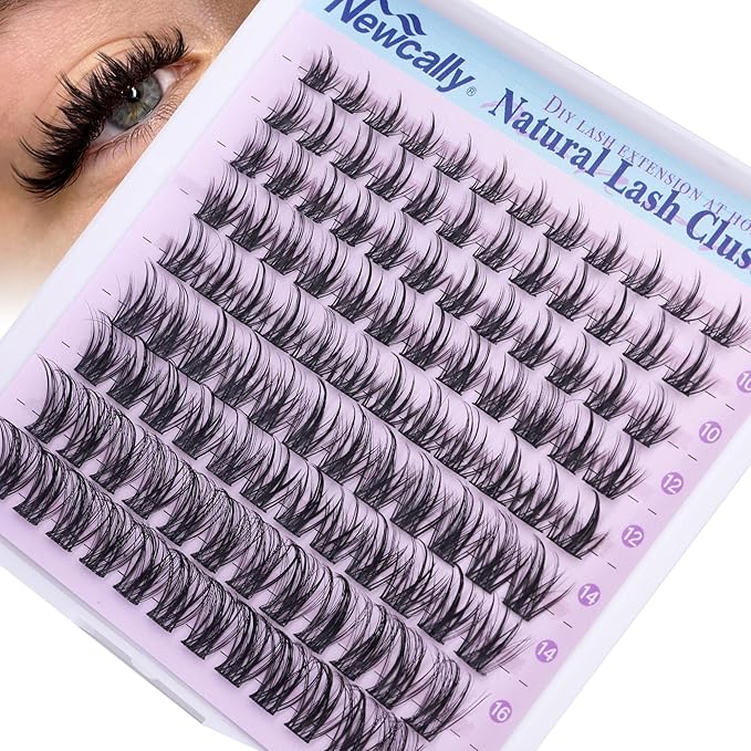 Lash Clusters Wispy Natural Look Eyelash Clusters Manga Cluster Eyelash Extensions 8-16MM Individual Lashes 8-16MM DIY Lash Extension Beginner-friendly by Newcally