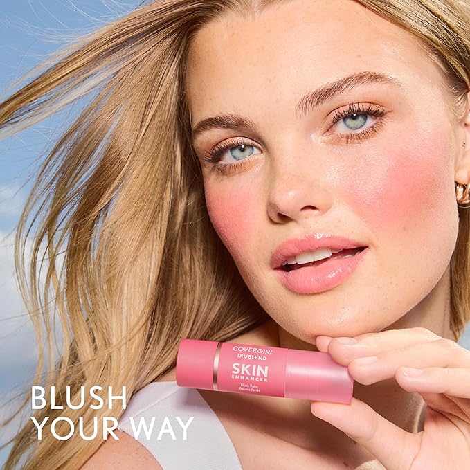 COVERGIRL Trublend Skin Enhancer Blush Balm Stick, Vegan Formula, Easy to Use, Glides on Effortlessly, Non-Greasy, Doesn't Crease - 255 Midnight Plum (Bright, Deep Berry)