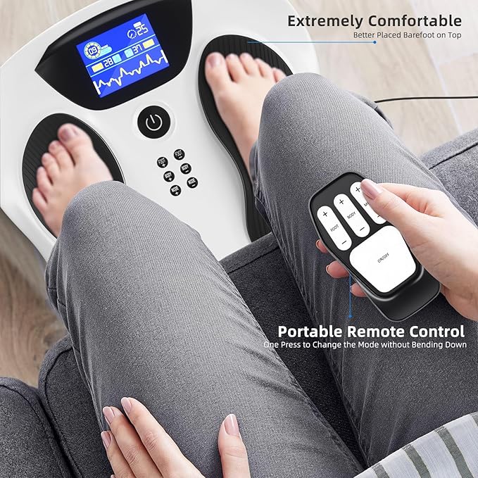 Creliver Foot Nerve Muscle Stimulator Pro, TENS & EMS Foot Massager for Neuropathy, Circulation and Body Pain Relief, Electric Feet Legs Blood Circulation Machine, FSA or HSA Eligible