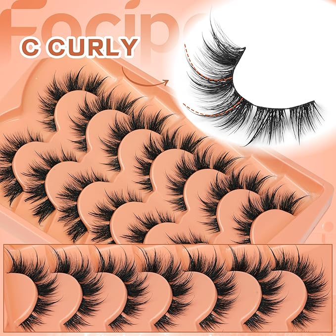Focipeysa Spike Lashes Pack Wispy False Eyelashes Volume Faux Mink Lashes 18mm Natural Look False Lashes Short Strips Lashes by Focipeysa