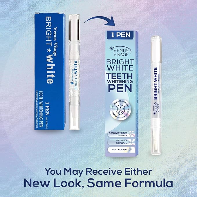 Venus Visage Award Winning Teeth Whitening Pen, 10+ Uses - Teeth whitening Gel Professionally formulated - Best Teeth whitening kit Teeth Whitener - Low Sensitivity - Mint - 0.07 Fl Oz (Pack of 1)
