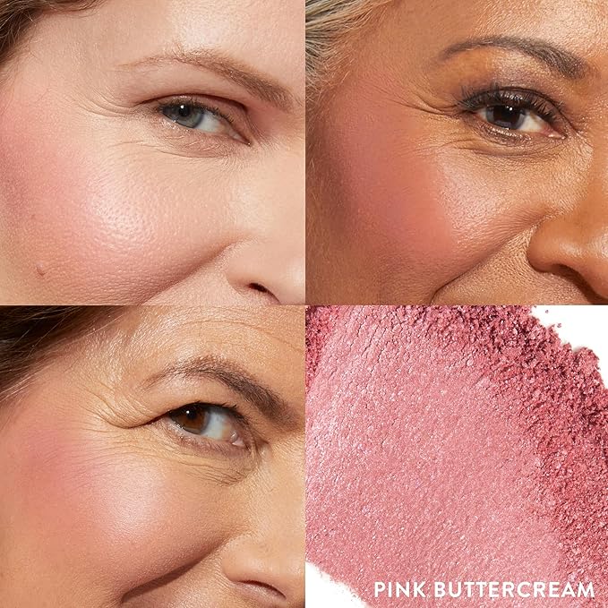 LAURA GELLER NEW YORK Baked Blush-n-Brighten Marbleized Blush for Cheeks - Pink Buttercream - Natural Finish - Buildable Color (Pack of 2)