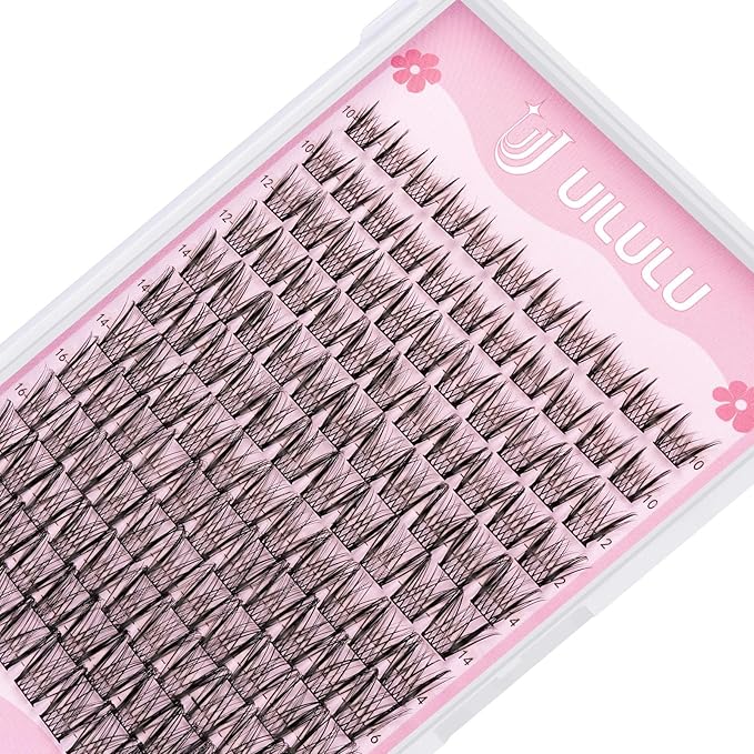 Lash Clusters 10-18mm Wispy Lash Clusters D Curl False Eyelash Clusters DIY Eyelash Extensions Individual Cluster Lashes (U09 Lashes Only)