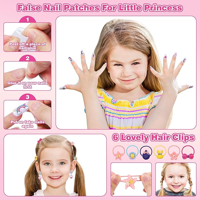 99 Pcs Kids Makeup Kit for Girls, Princess Toys Real Washable Cosmetics Set with Mirror,Rings, Necklace, Perfect for 3 4 5 6 7 8 Year Old Girls Birthday