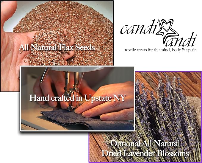 Candi Andi Handmade Weighted Sleep Eye Mask Yoga Pillow - Flax Seed Fill - Lavender Scented - Mocha - TEMFL-MO