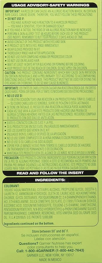 Garnier Hair Color Nutrisse Ultra Color Nourishing Creme, BL21 Reflective Blue Black (Blackberry Mojito) Permanent Hair Dye, 1 Count (Packaging May Vary) (Pack of 2)